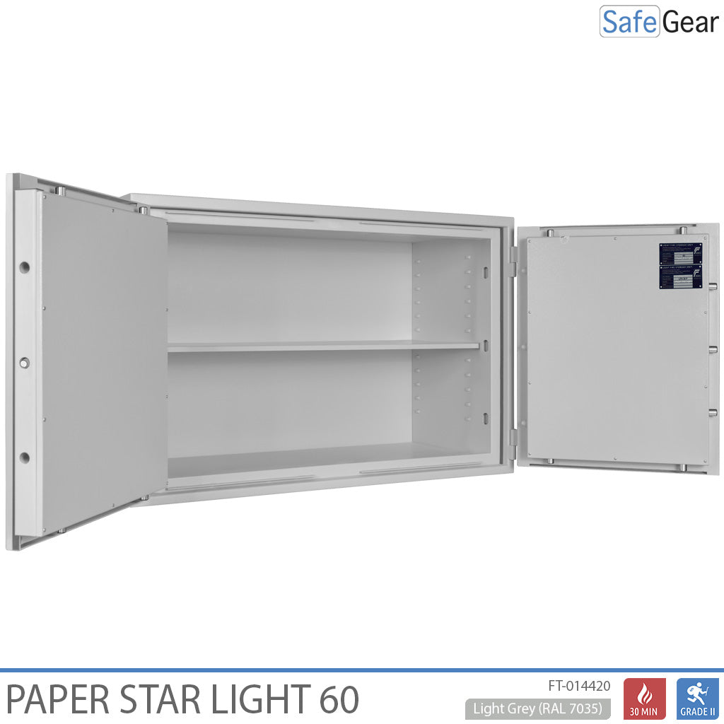 Paper Star Light 60 Sejf na dokumenty – 28 segregatorów – Test antywłamaniowy S2 / Test ognioodporności 30 min