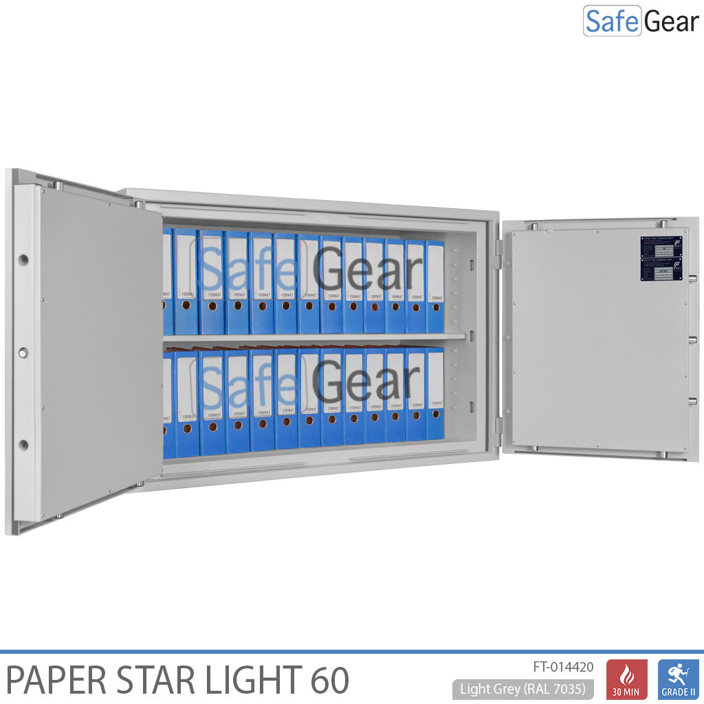 Paper Star Light 60 Sejf na dokumenty – 28 segregatorów – Test antywłamaniowy S2 / Test ognioodporności 30 min