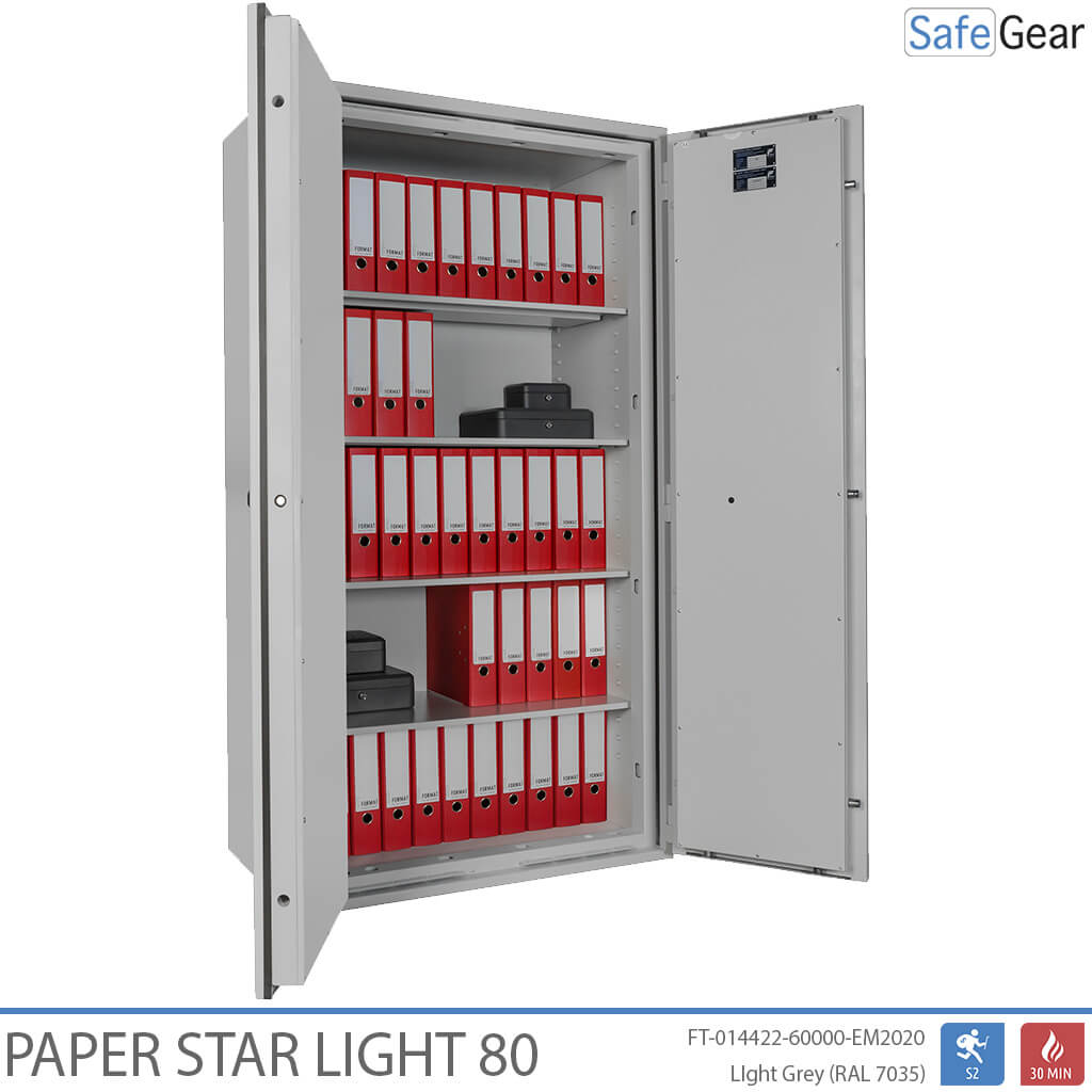 Paper Star Light Sejf na dokumenty 80 – 55 segregatorów – test antywłamaniowy S2 / test ogniowy 30 min