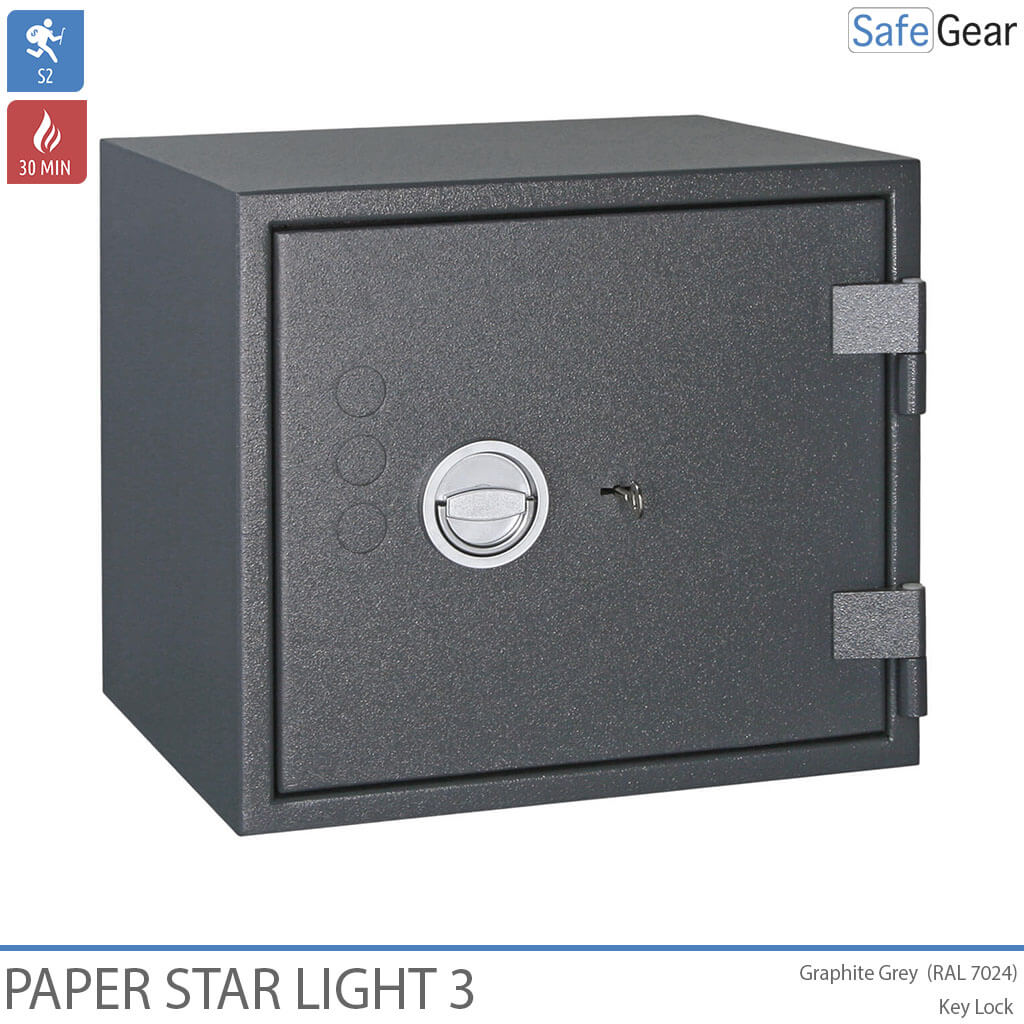 Paper Star Light 3 Sejf ognioodporny – 5 segregatorów – Klasa odporności na włamanie S2 / odporność ogniowa 30 min