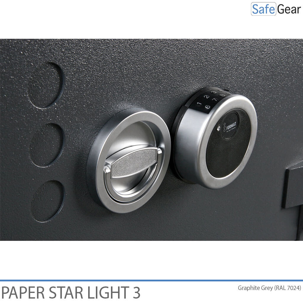 Paper Star Light 3 Sejf ognioodporny – 5 segregatorów – Klasa odporności na włamanie S2 / odporność ogniowa 30 min