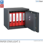 Paper Star Light 3 Sejf ognioodporny – 5 segregatorów – Klasa odporności na włamanie S2 / odporność ogniowa 30 min