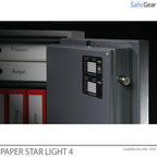 Paper Star Light 4 Sejf ognioodporny – 7 segregatorów – Klasa odporności na włamanie S2 / test odporności ogniowej 30 min