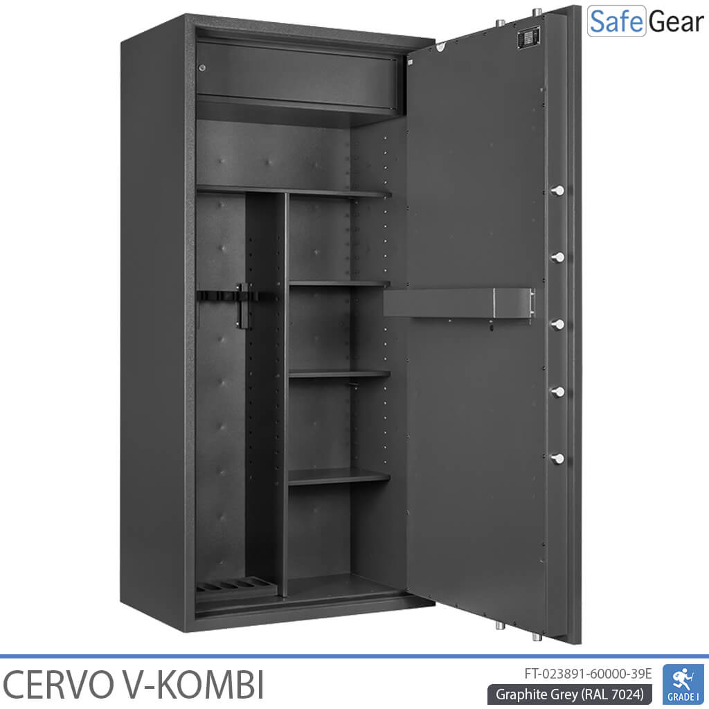 Cervo V Combi – szafa na broń – (7 karabinów) – Klasa 1 w teście odporności na włamanie