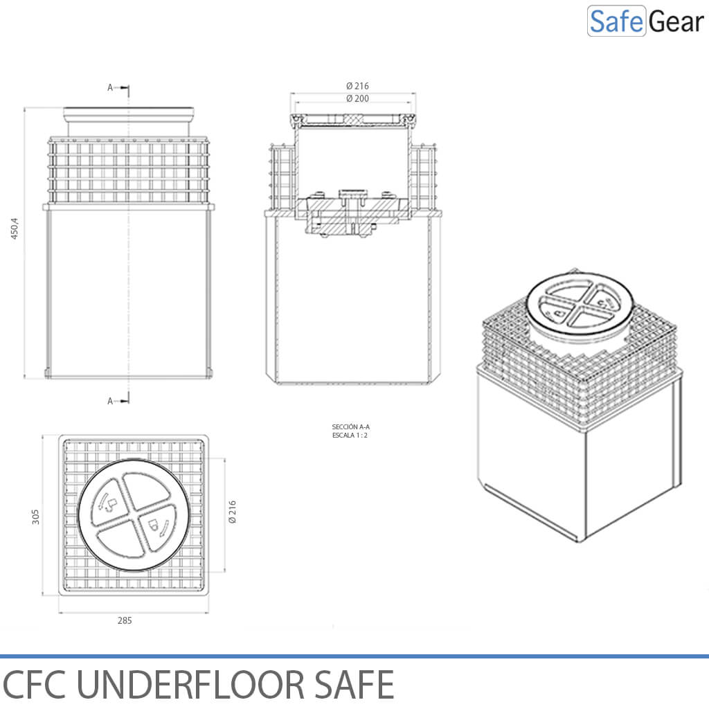 Szafka podłogowa CFC – zakamuflowana – mechaniczny zamek szyfrowy