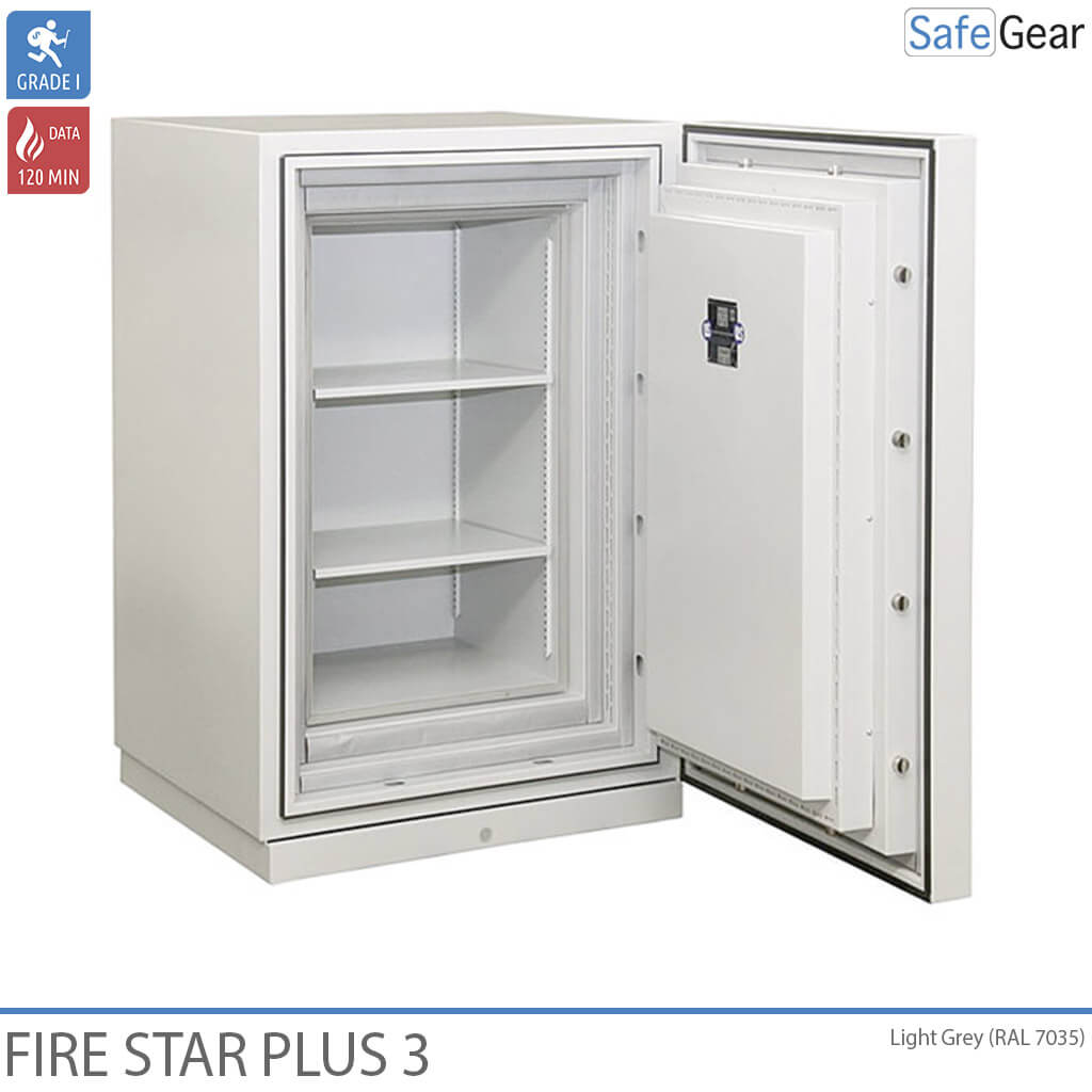 Fire Star Plus 3 Sejf Ognioodporny Na Nośniki Danych (210 LTO) - Klasa I w teście odporności na włamanie / test odporności ogniowej 120 min
