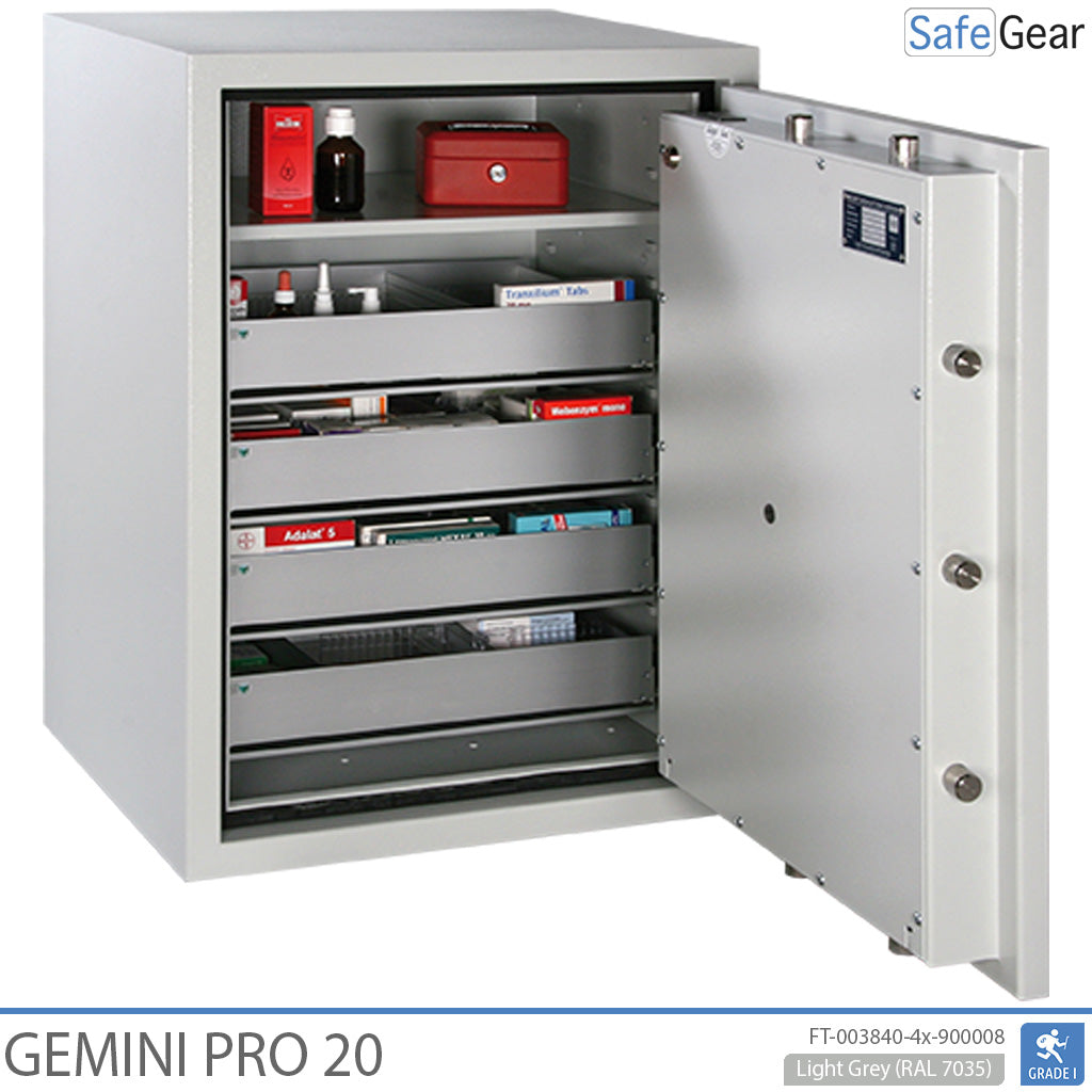 Gemini Pro 20 – Sejf apteczny (141 litrów) – 4 szuflady – Klasa odporności na włamanie I