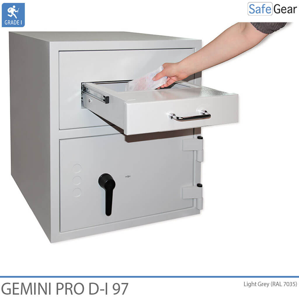 Sejf Wrzutowy Gemini Pro D-I 97 (119 L) - Z wewnętrzną przegrodą - Test antywłamaniowy D-I - Zamek Szyfrowy Axessor