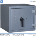 KWT Cervo 10 gun safe in Graphite Grey, door closed, key lock