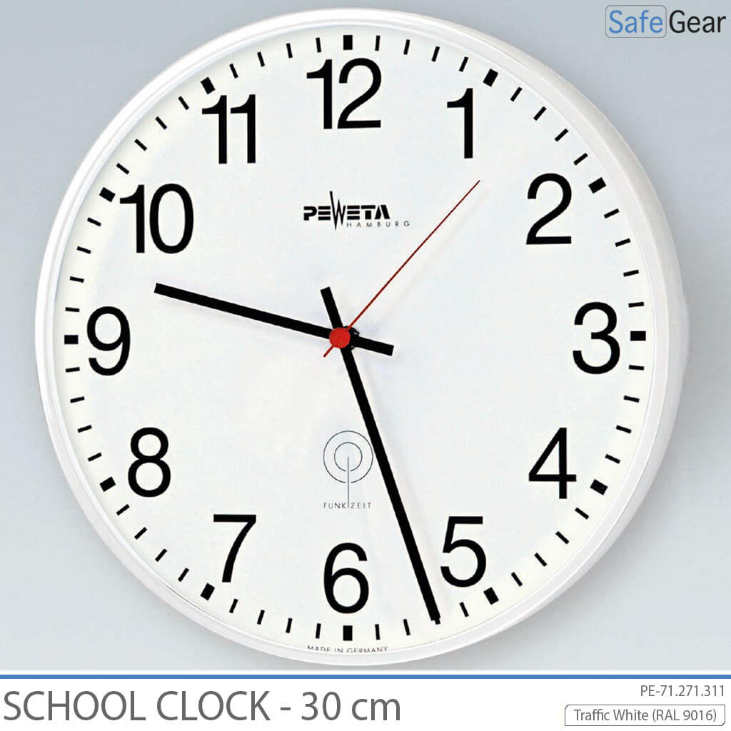 Analogowy Zegar Szkolny – Do wnętrz – Okrągły – 30 cm