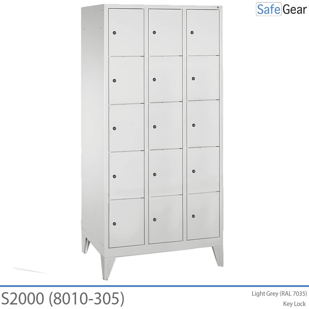 Szafka na sprzęt S2000 z 3×5 przegródkami (8010-305) – kłódka