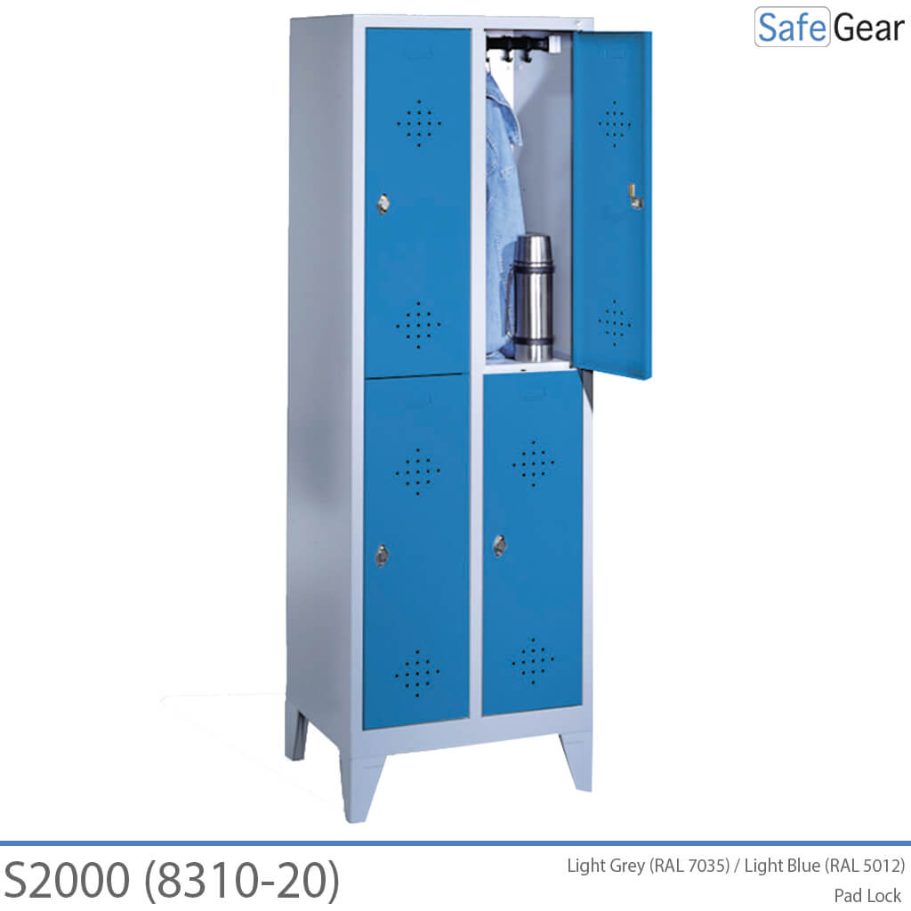 Szafka Ubraniowa S2000 z 2 × 2 przegrodami (8310-20) – kłódka