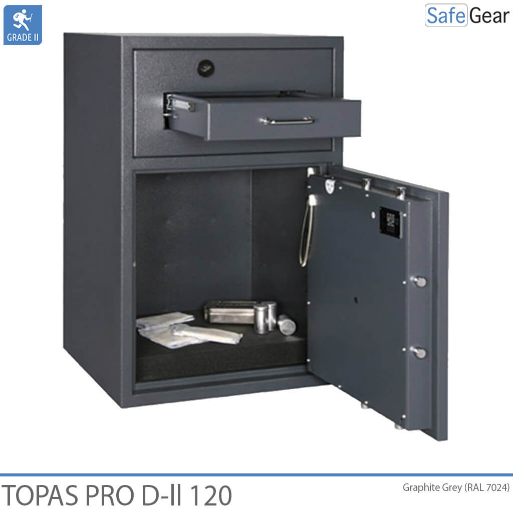 Topas Pro D-II 120 Sejf Wrzutowy (119 L) - test odporności na włamanie D-II - Zamek Szyfrowy z 9 kodami użytkowników