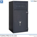 Topas Pro D-II 120 Sejf Wrzutowy (119 L) - test odporności na włamanie D-II - zamek na klucz