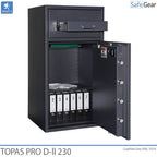 Topas Pro D-II 230 Sejf Wrzutowy (229 L) - test odporności na włamanie D-II - Zamek Szyfrowy z 9 kodami użytkowników